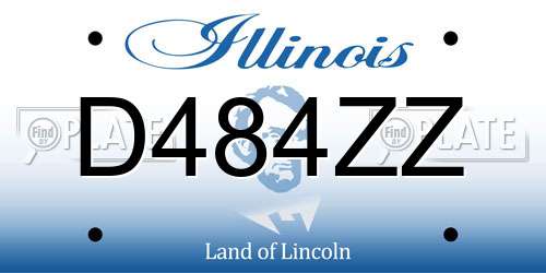 D484ZZ Illinois License Plate