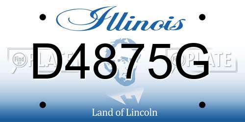D4875G Illinois License Plate