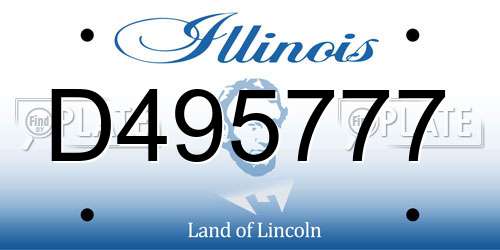 D495777 Illinois License Plate