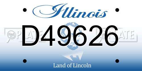 D49626 Illinois License Plate