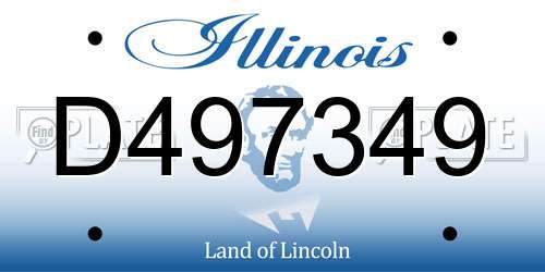 D497349 Illinois License Plate