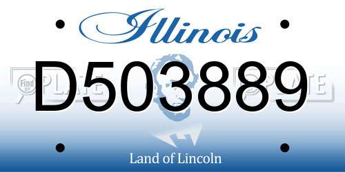 D503889 Illinois License Plate