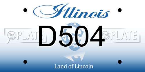 D504 Illinois License Plate