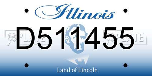 D511455 Illinois License Plate