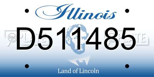 D511485 Illinois License Plate