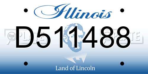 D511488 Illinois License Plate