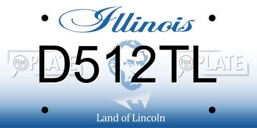 D512TL Illinois License Plate