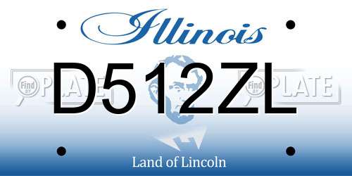D512ZL Illinois License Plate