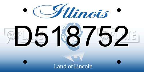 D518752 Illinois License Plate