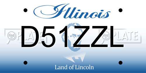 D51ZZL Illinois License Plate