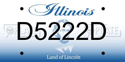 D5222D Illinois License Plate