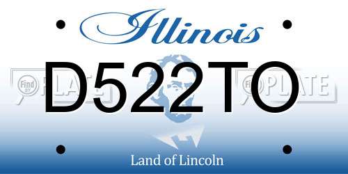 D522TO Illinois License Plate