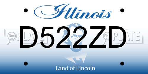 D522ZD Illinois License Plate