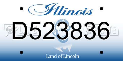 D523836 Illinois License Plate