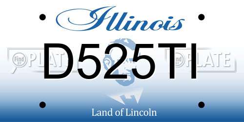 D525TI Illinois License Plate