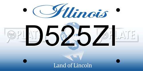 D525ZI Illinois License Plate
