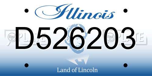 D526203 Illinois License Plate
