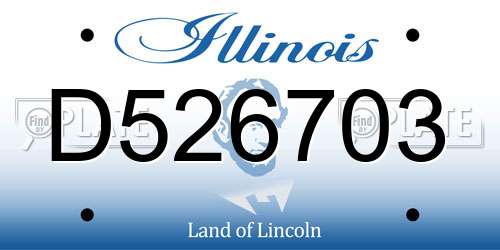 D526703 Illinois License Plate