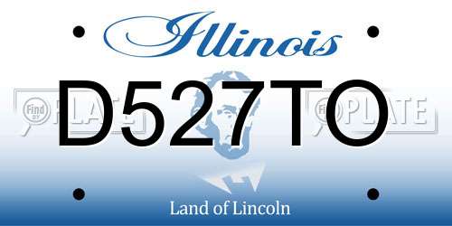 D527TO Illinois License Plate