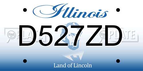 D527ZD Illinois License Plate