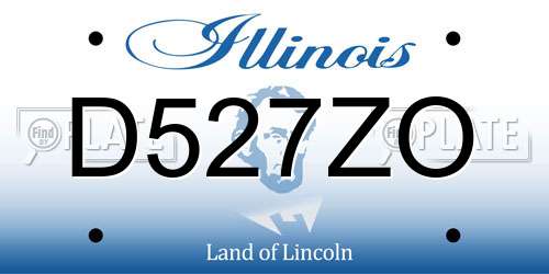 D527ZO Illinois License Plate