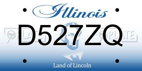 D527ZQ Illinois License Plate