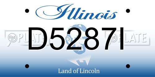 D5287I Illinois License Plate