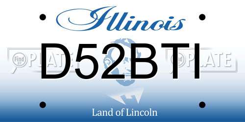 D52BTI Illinois License Plate