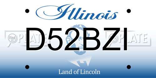 D52BZI Illinois License Plate