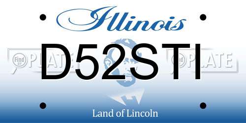 D52STI Illinois License Plate