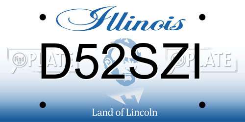 D52SZI Illinois License Plate
