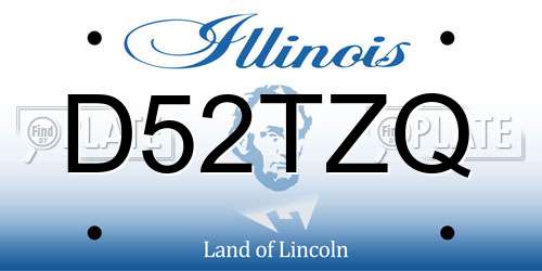 D52TZQ Illinois License Plate