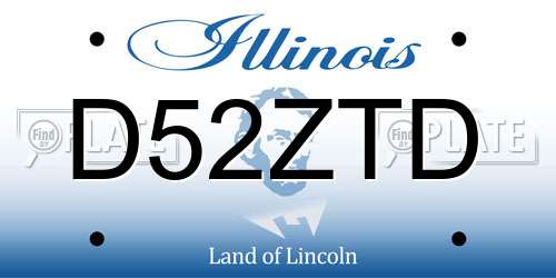 D52ZTD Illinois License Plate