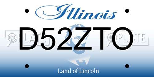 D52ZTO Illinois License Plate