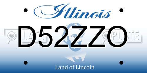 D52ZZO Illinois License Plate