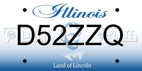 D52ZZQ Illinois License Plate