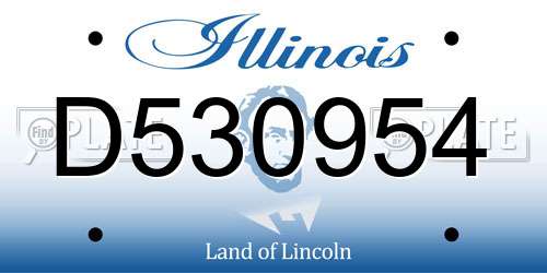 D530954 Illinois License Plate