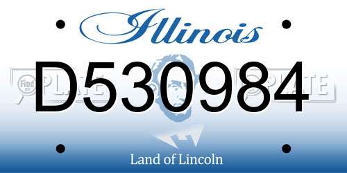 D530984 Illinois License Plate