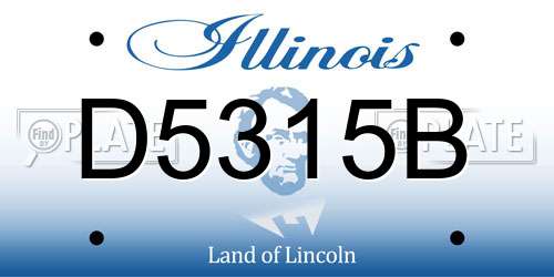D5315B Illinois License Plate