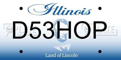 D53HOP Illinois License Plate