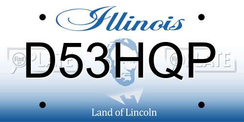 D53HQP Illinois License Plate