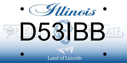 D53IBB Illinois License Plate