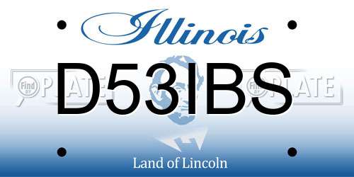 D53IBS Illinois License Plate