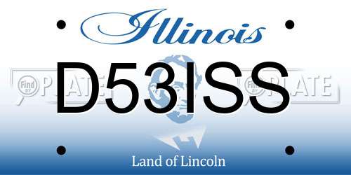 D53ISS Illinois License Plate