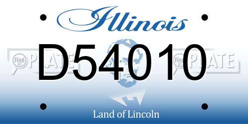 D54010 Illinois License Plate