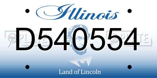 D540554 Illinois License Plate