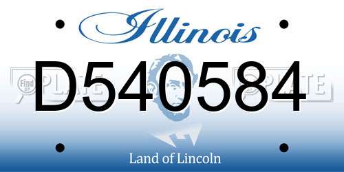 D540584 Illinois License Plate