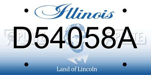 D54058A Illinois License Plate