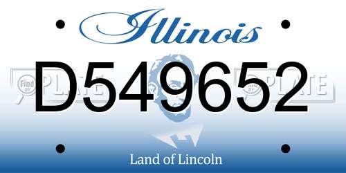 D549652 Illinois License Plate