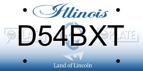 D54BXT Illinois License Plate